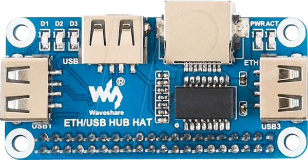 Raspberry Pi - USB/LAN хаб (3+1), pHAT