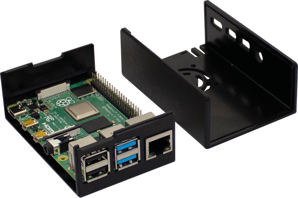 Корпус для Raspberry Pi 4, верхня рейка для капелюха, чорний