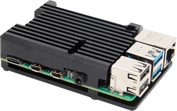 Корпус для Raspberry Pi 4, алюміній, чорний
