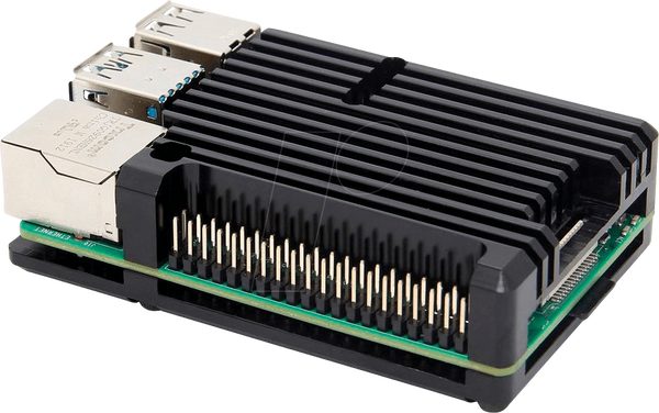 Корпус для Raspberry Pi 4, алюміній, чорний