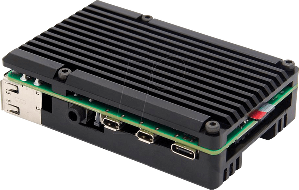 Корпус для Raspberry Pi 4, алюміній, чорний