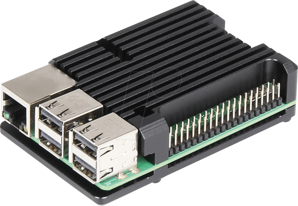 Корпус для Raspberry Pi 3, алюміній, чорний
