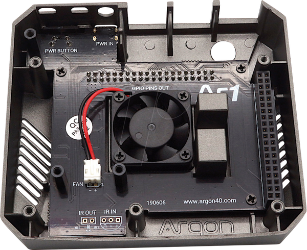 Чохол для Raspberry Pi 4, алюміній, чорний