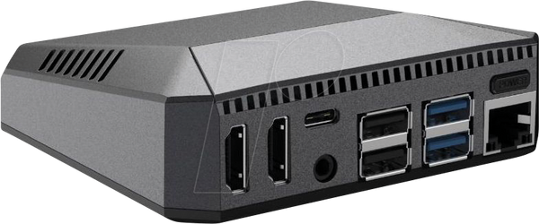 Чохол для Raspberry Pi 4, алюміній, чорний