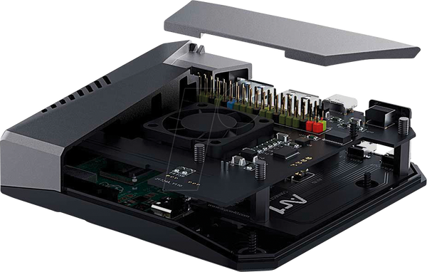 Чохол для Raspberry Pi 4, алюміній, чорний