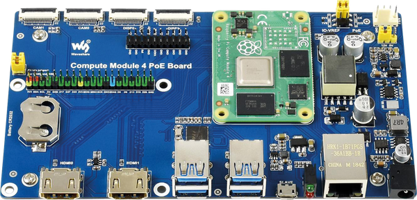 Raspberry Pi - плата вводу-виводу, сумісна з обчислювальним модулем 4, PoE
