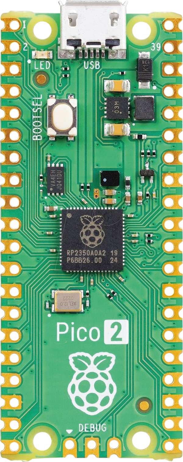 Raspberry Pi Pico 2, RP235x, Cortex-M33, microUSB