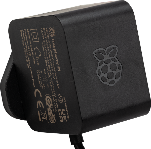 Raspberry Pi - блок живлення, 5,1 В, 5,0 А, USB Type-C, штекер ЄС,