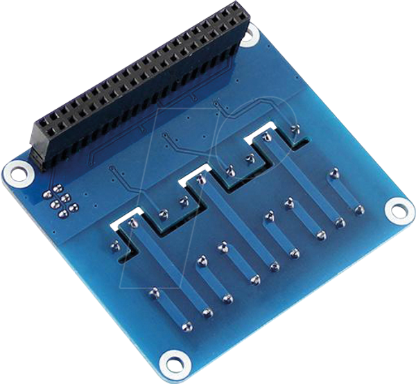 Raspberry Pi - Релейний модуль, 3-канальний, HAT, HLS8L-DC5V-S-C