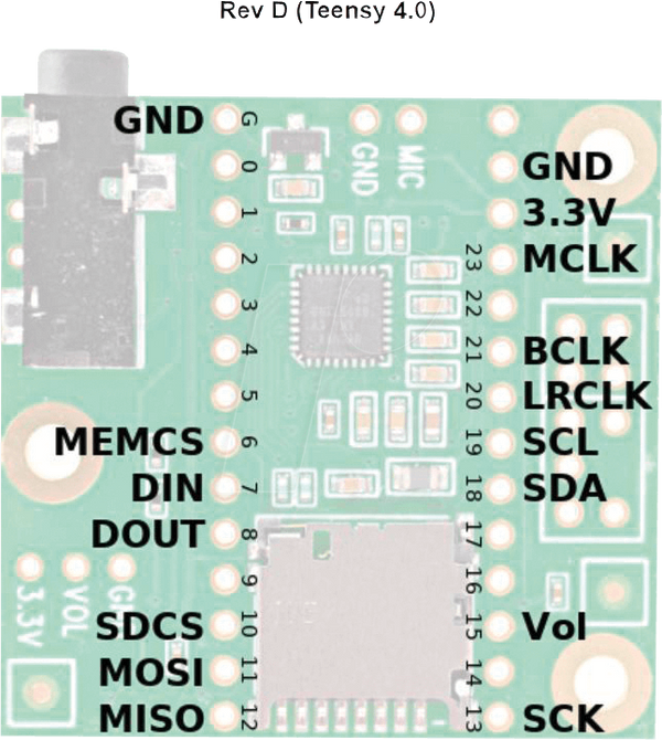 Teensy Shield - MicroSD/Audio ф. Teensy 4.0