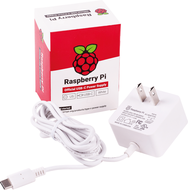Raspberry Pi - блок живлення, 5,1 В, 3,0 А, USB Type-C, американський штекер,