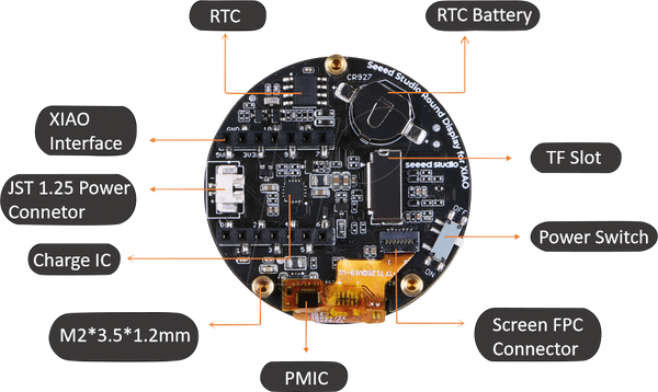 Xiao Shield - дисплей, сенсорний, 1,28 дюйма, 240x240, 65 тис.