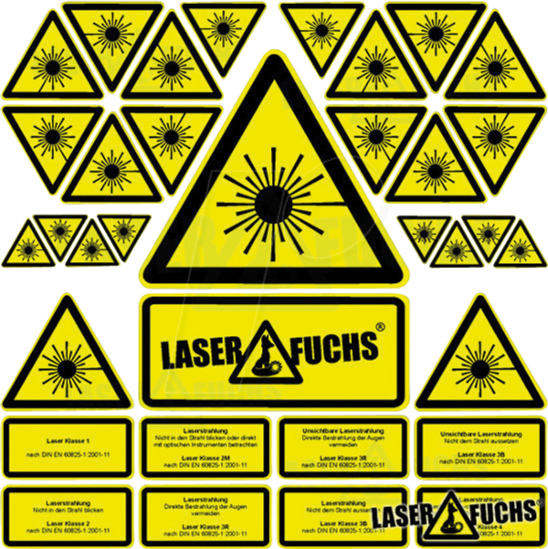 Набор предупреждающих лазерных наклеек -Laserfuchs-