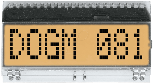 ЖК-дисплей с текстовым модулем, 48,3 x 12 мм, желто-зеленый.