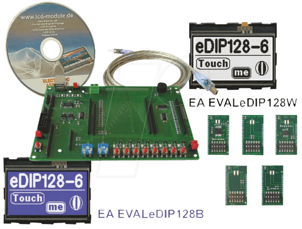 Стартовий комплект з РК-дисплеєм eDIP128W, сенсорним