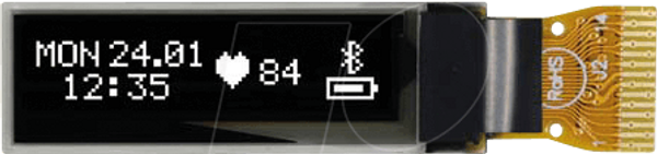 Нанографічний OLED, 0,84 дюйма, 96x16 точок, білий