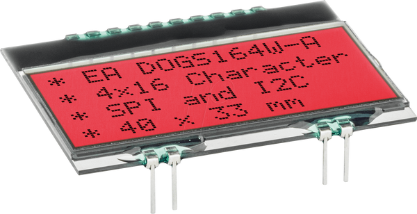 Текстовий модуль LCD DOG, 4x16 символів, висота 3,2 мм, 40x33 мм, білий