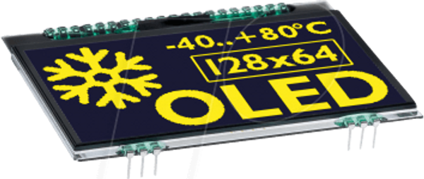 Графічний OLED, 128x64, 68x51 мм, жовтий, без захисного скла