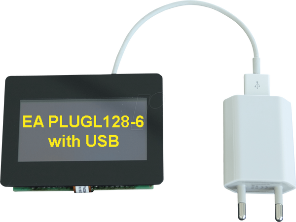 USB графічний OLED, 128x64, 2.9 дюйма, жовтий, вкл. сенсорну панель
