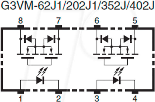 Реле Mosfet, DPST-NO, 350 В, 0,11 А, 35 R, SO-8