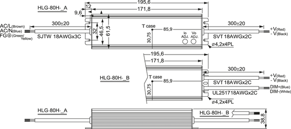 Імпульсний блок живлення ф. LED, 60 Вт/12 В/5.0 А, IP67