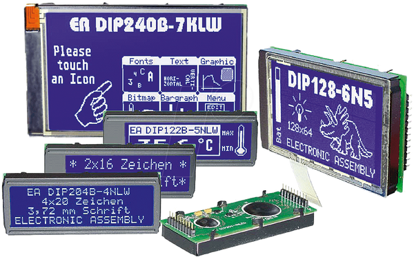 Графический модуль LCD DIP, 240 x 128 точек, синий.