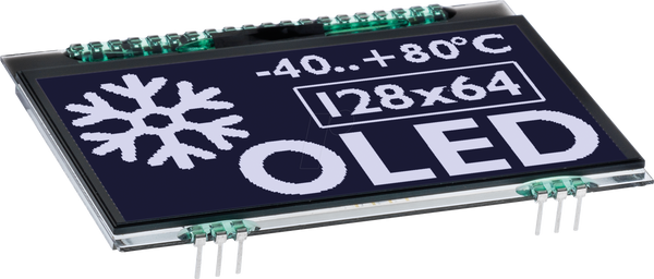 Графічний OLED, 128x64, 68x51 мм, білий, без захисного скла
