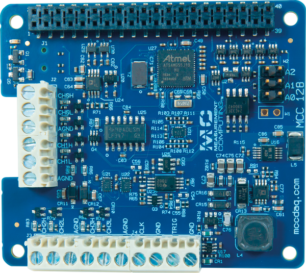 Raspberry Pi Shield - 16-бітне вимірювання напруги, MCC128
