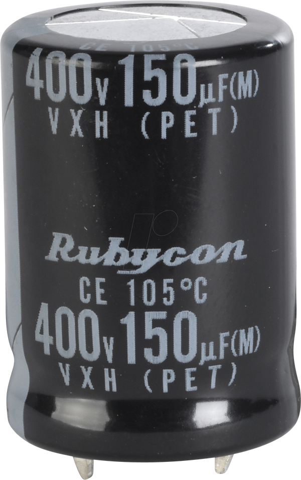 Алюмінієвий електронний конденсатор, радіальний, 150 мкФ, 400 В, 105°C
