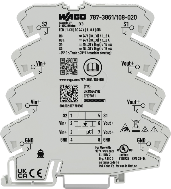 Електронний ПЗВ, 1 канал, 24 В постійного струму