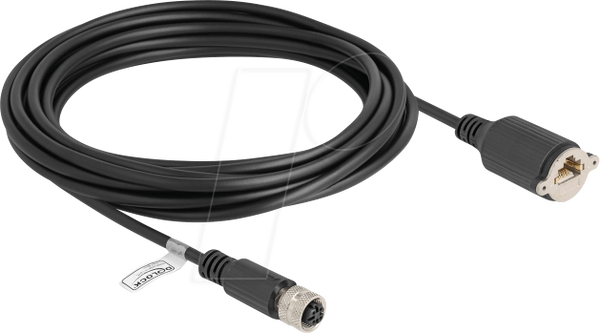 Кабель M12, D-кодований, 4-контактний роз'єм (мама) - RJ45, для встановлення, Cat