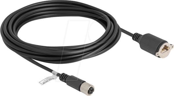 Кабель M12 з 8-контактним роз'ємом X-coded, що підключається до роз'єму RJ45, для встановлення категорії