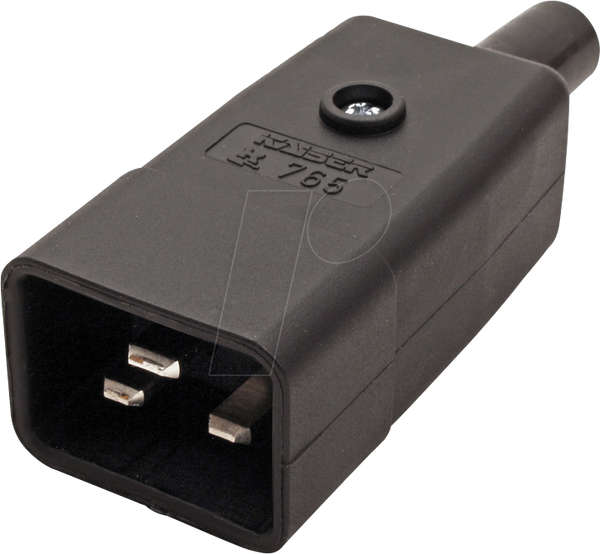 Разъем IEC IEC320 C20 16A/250VAC, винтовой клеммный блок, черный