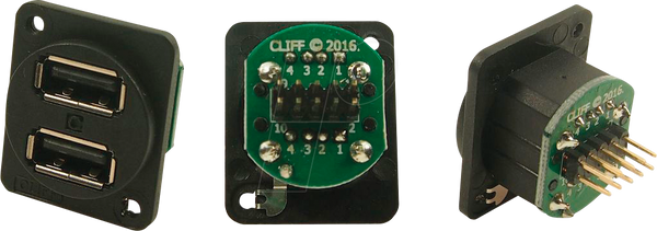 Двойной USB-разъем, USB 2.0, черный
