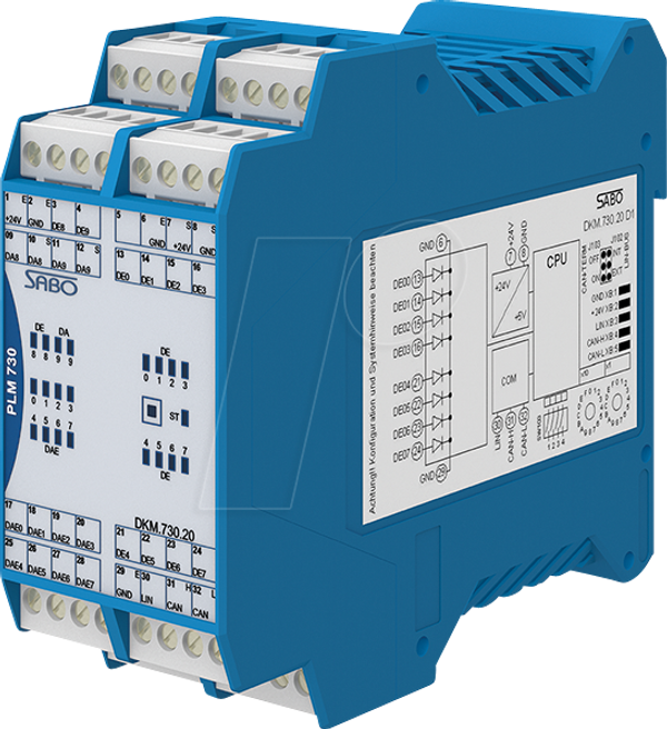 10xDI, 8xDIO, 2xреле, 24V, CAN, Top-Hat Rail