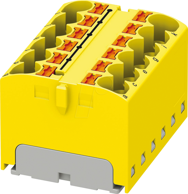 Розподільний блок PTFIX, 12x4, жовтий