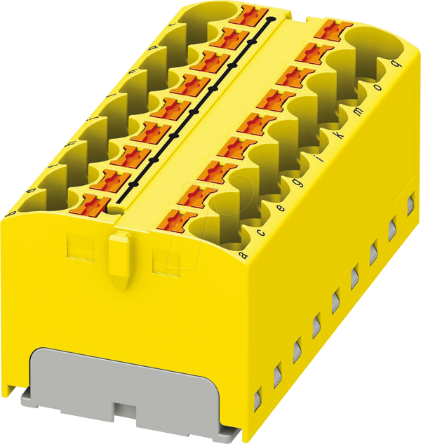 Розподільний блок PTFIX, 18x4, жовтий