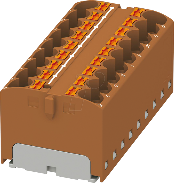 Розподільний блок PTFIX, 18x4, коричневий