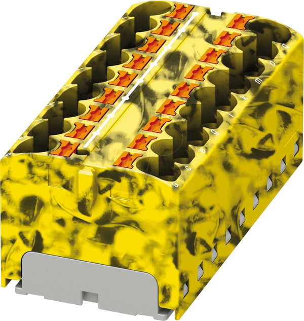 Розподільний блок PTFIX, 18x4, чорний/жовтий