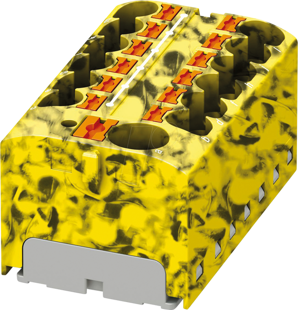 Розподільний блок PTFIX, 10/12x4, жовтий/чорний