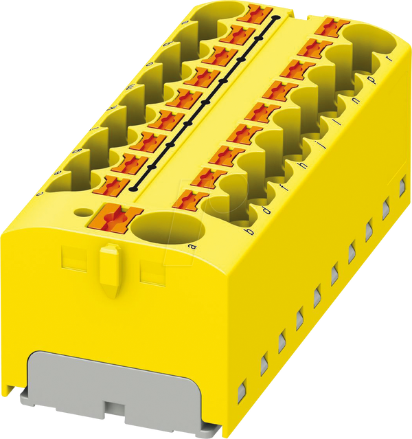 Розподільний блок PTFIX, 10/18x4, жовтий