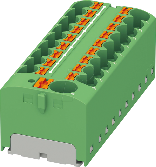 Розподільний блок PTFIX, 10/18x4, зелений