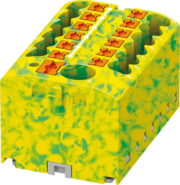 Розподільний блок PTFIX, 12 x 2,5, зелено-жовтий