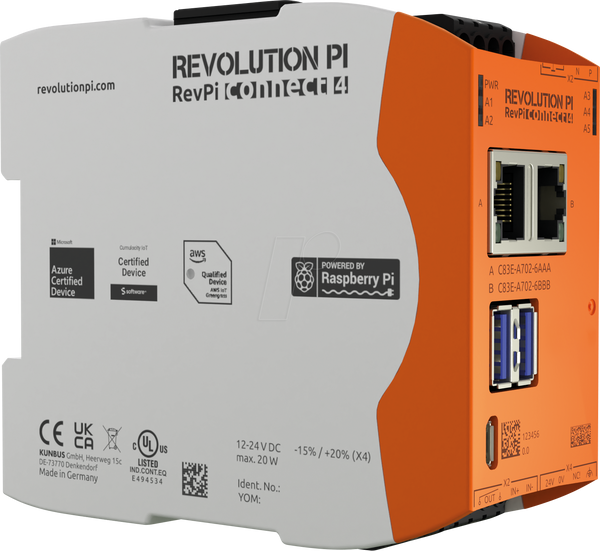 RevPi Connect 4, 32 ГБ флеш-пам'яті, 8 ГБ оперативної пам'яті