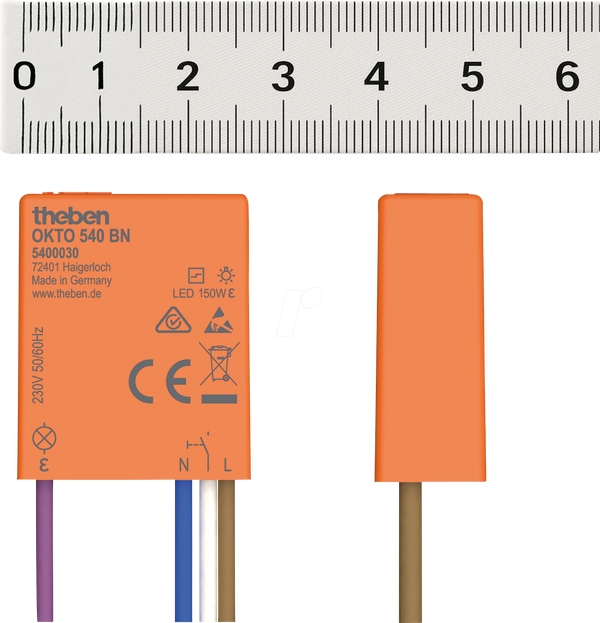 Mini Unterputz-Stromstoßschalter, geräuschlos, Kabel vormontiert