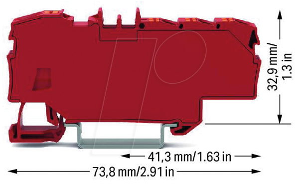 Розподільна клема 1x 6 мм² / 6x 1,5 мм², червона