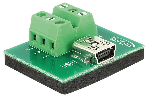 Мини-USB-разъем > 6-контактная клеммная колодка