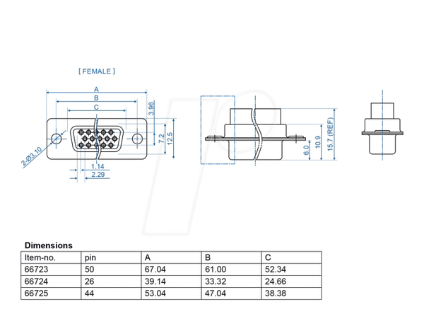 D-Sub HD 26 Pin Crimp Buchse, Metall, 2 Stück