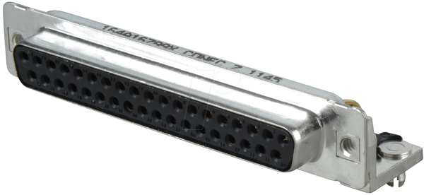 Гнездо D-SUB, 37-контактное, угловое, RM 9.4, повернутое
