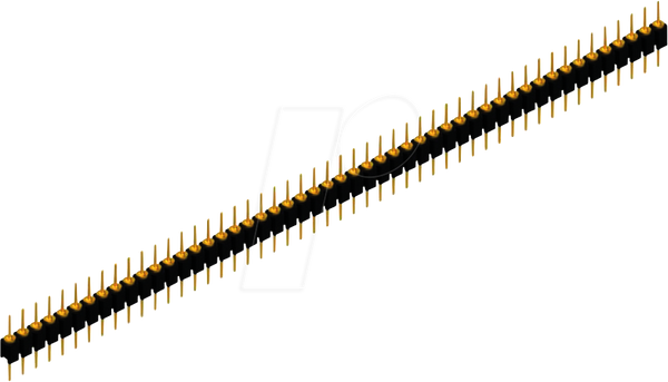 Штепсельні роз'єми 2,54, 1х50, Ø 0,5 мм, позолочені